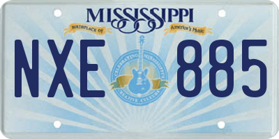 MS license plate NXE885