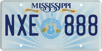 MS license plate NXE888