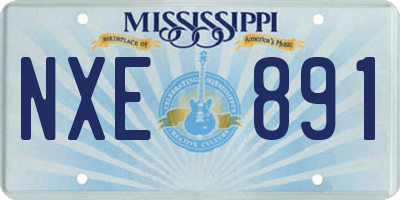 MS license plate NXE891