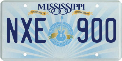 MS license plate NXE900