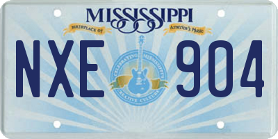 MS license plate NXE904