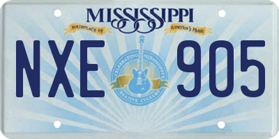 MS license plate NXE905