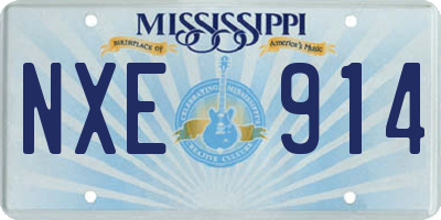 MS license plate NXE914
