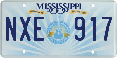MS license plate NXE917
