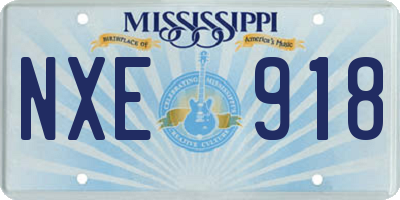 MS license plate NXE918
