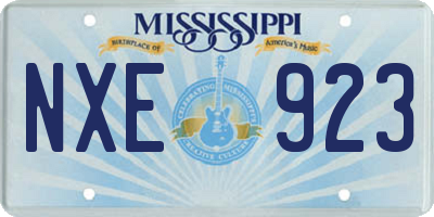 MS license plate NXE923