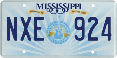 MS license plate NXE924