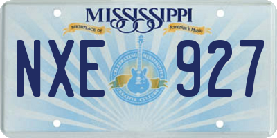 MS license plate NXE927