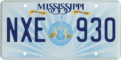 MS license plate NXE930
