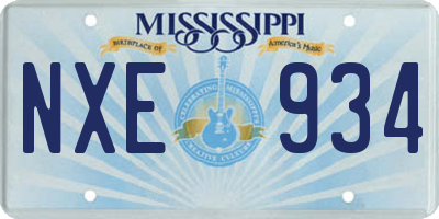 MS license plate NXE934