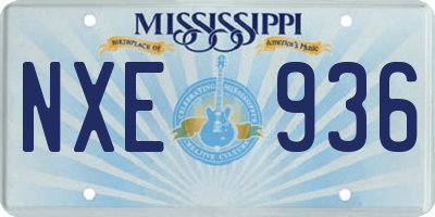 MS license plate NXE936