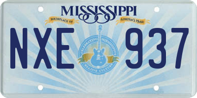MS license plate NXE937
