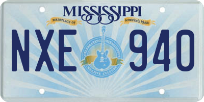 MS license plate NXE940