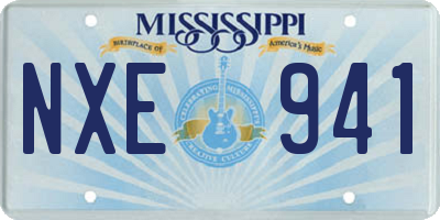 MS license plate NXE941