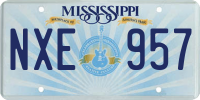 MS license plate NXE957