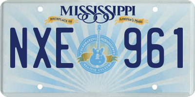 MS license plate NXE961