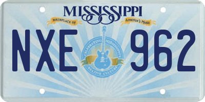 MS license plate NXE962