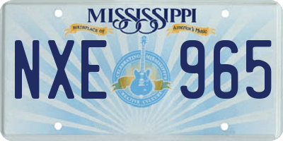 MS license plate NXE965