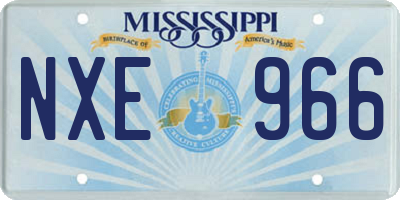 MS license plate NXE966
