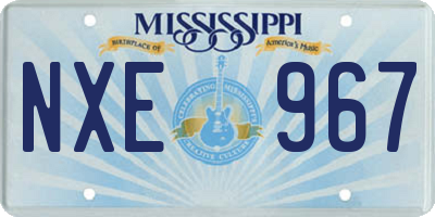 MS license plate NXE967
