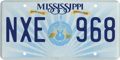 MS license plate NXE968
