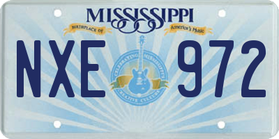 MS license plate NXE972