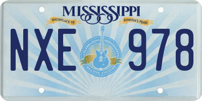 MS license plate NXE978