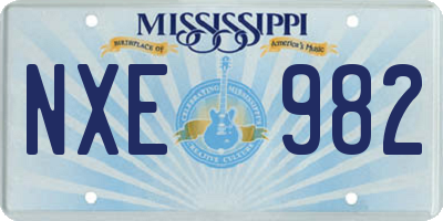 MS license plate NXE982