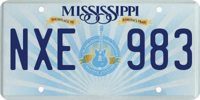 MS license plate NXE983