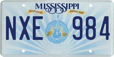 MS license plate NXE984