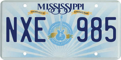MS license plate NXE985
