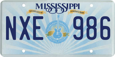 MS license plate NXE986