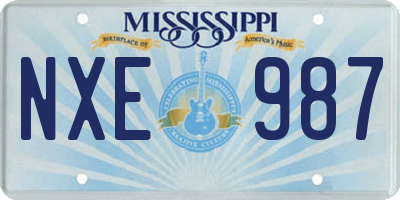 MS license plate NXE987