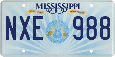 MS license plate NXE988