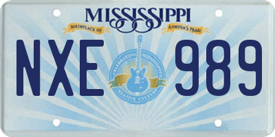 MS license plate NXE989