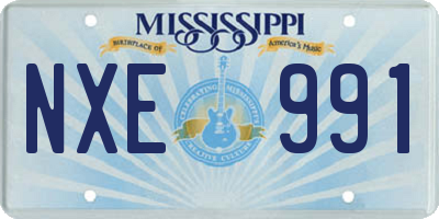 MS license plate NXE991