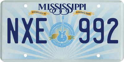MS license plate NXE992