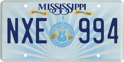 MS license plate NXE994