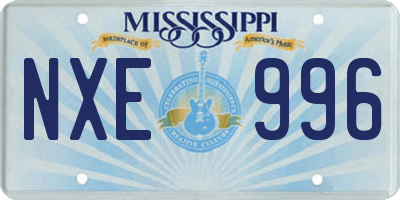 MS license plate NXE996
