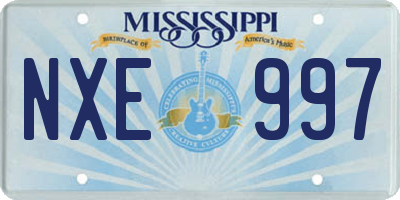 MS license plate NXE997