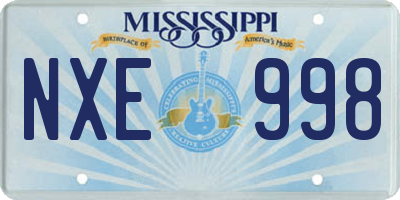 MS license plate NXE998