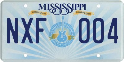 MS license plate NXF004