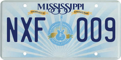 MS license plate NXF009