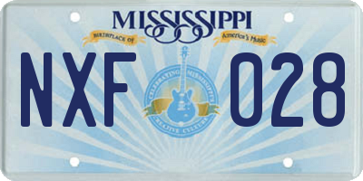MS license plate NXF028