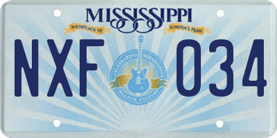 MS license plate NXF034