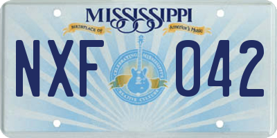 MS license plate NXF042