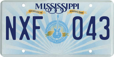 MS license plate NXF043
