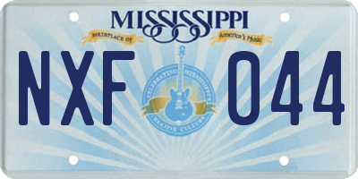 MS license plate NXF044