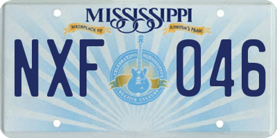 MS license plate NXF046