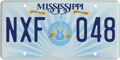 MS license plate NXF048